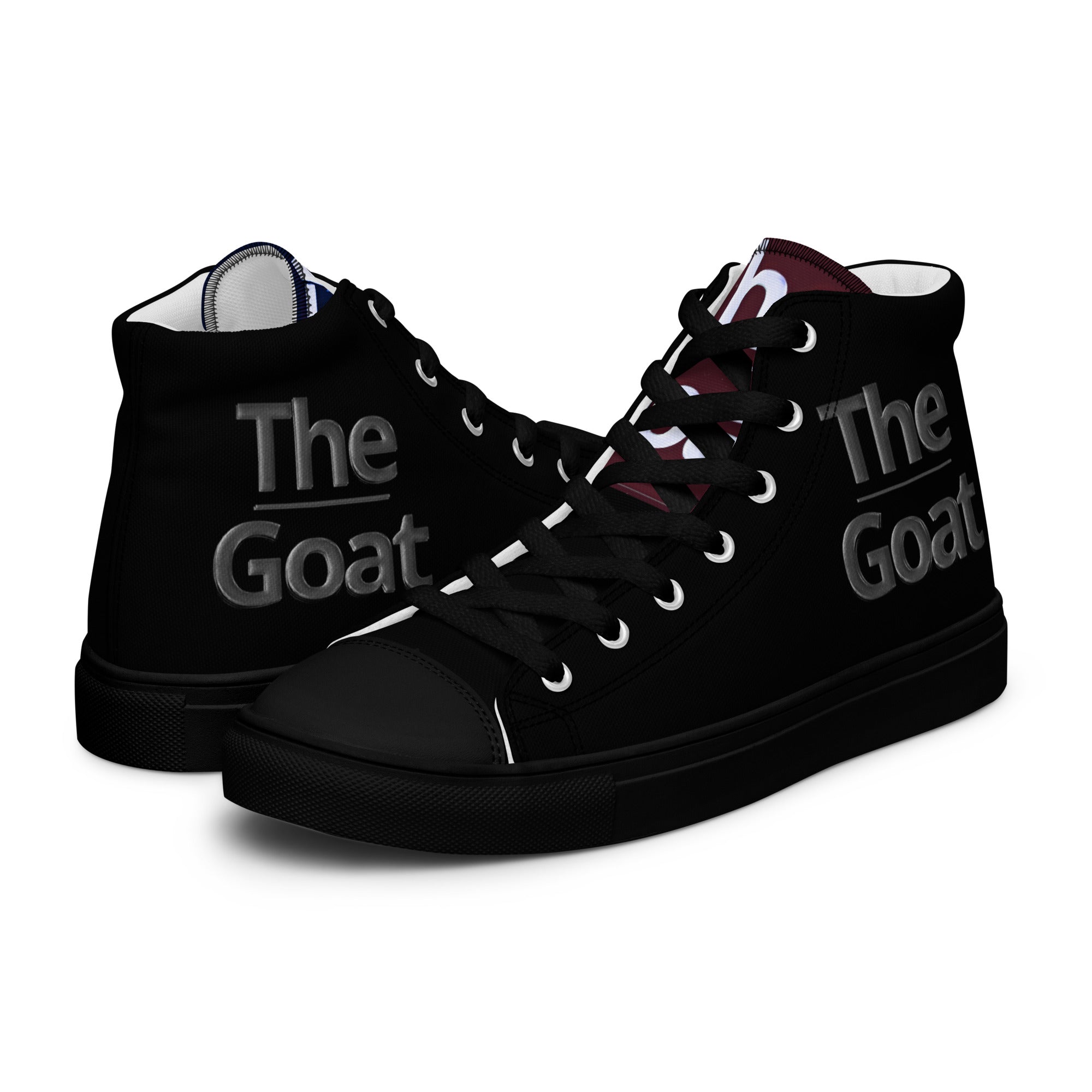 ZAPATILLAS NEGRAS GOAT de lona de caña alta para hombre