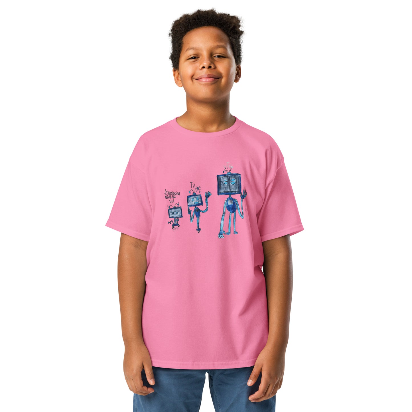 Camiseta infantil rosa con estampado de dinosaurio - algodón 100% - ZHOMAX - Roblox