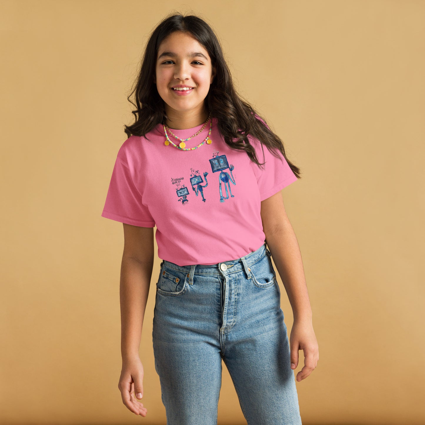 Camiseta infantil pink con estampado de dinosaurio - algodón 100% - ZHOMAX - Roblox