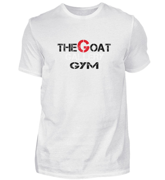 Vista frontal Camiseta color blanca the Goat GYM 