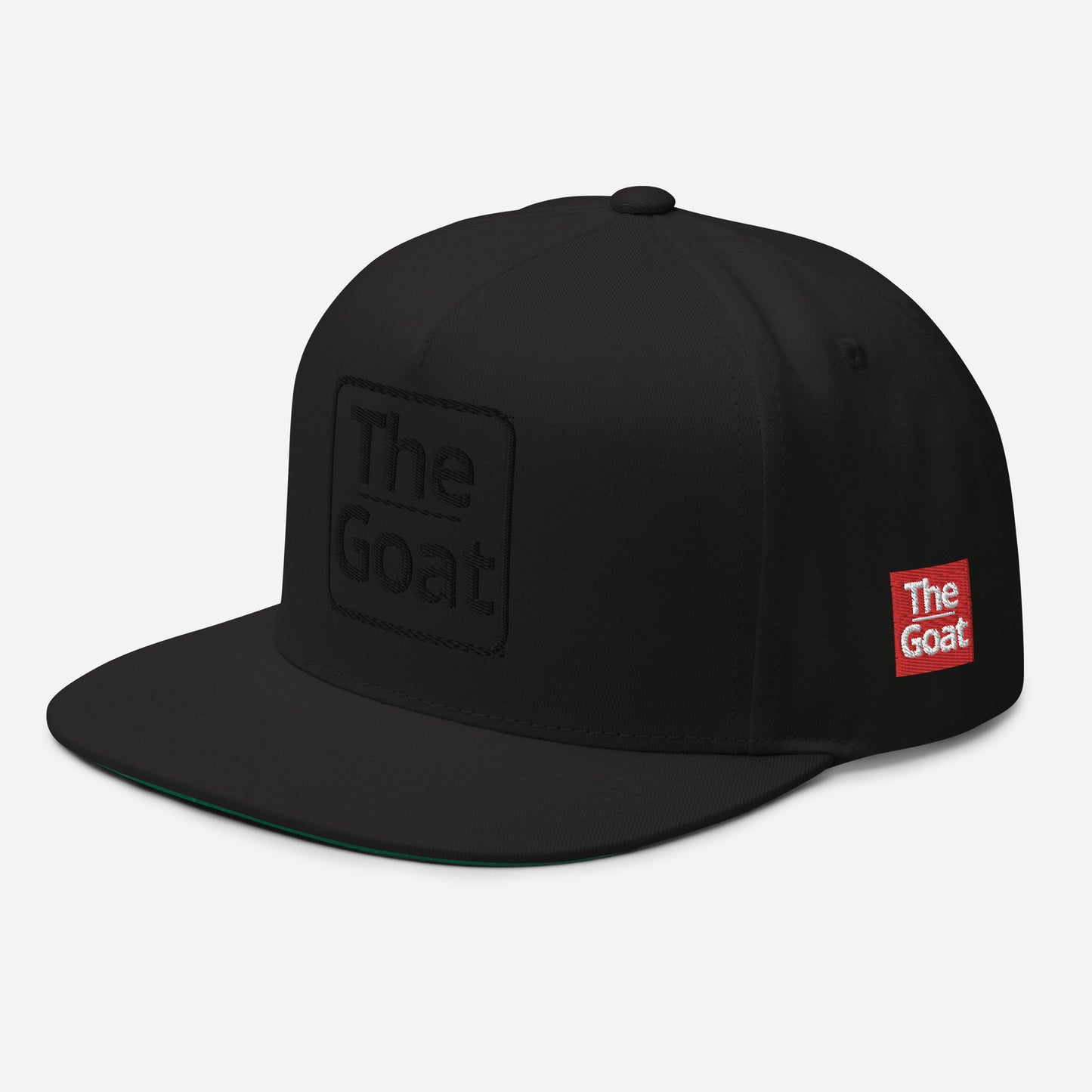 Gorra Negra GOAT de visera plana TheGoatZhomax