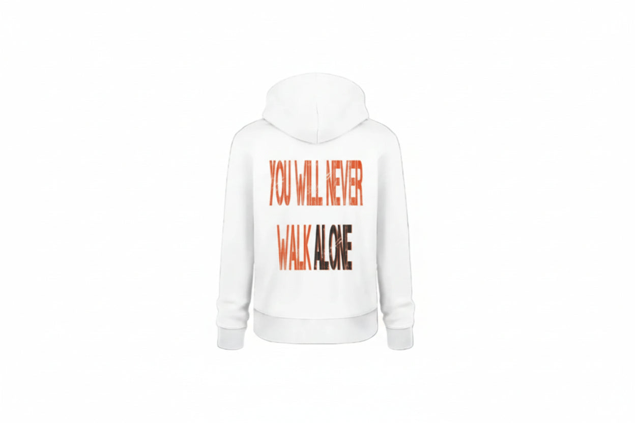 Sudadera con capucha YOU WILL NEVER WALK ALONE unisex White-3