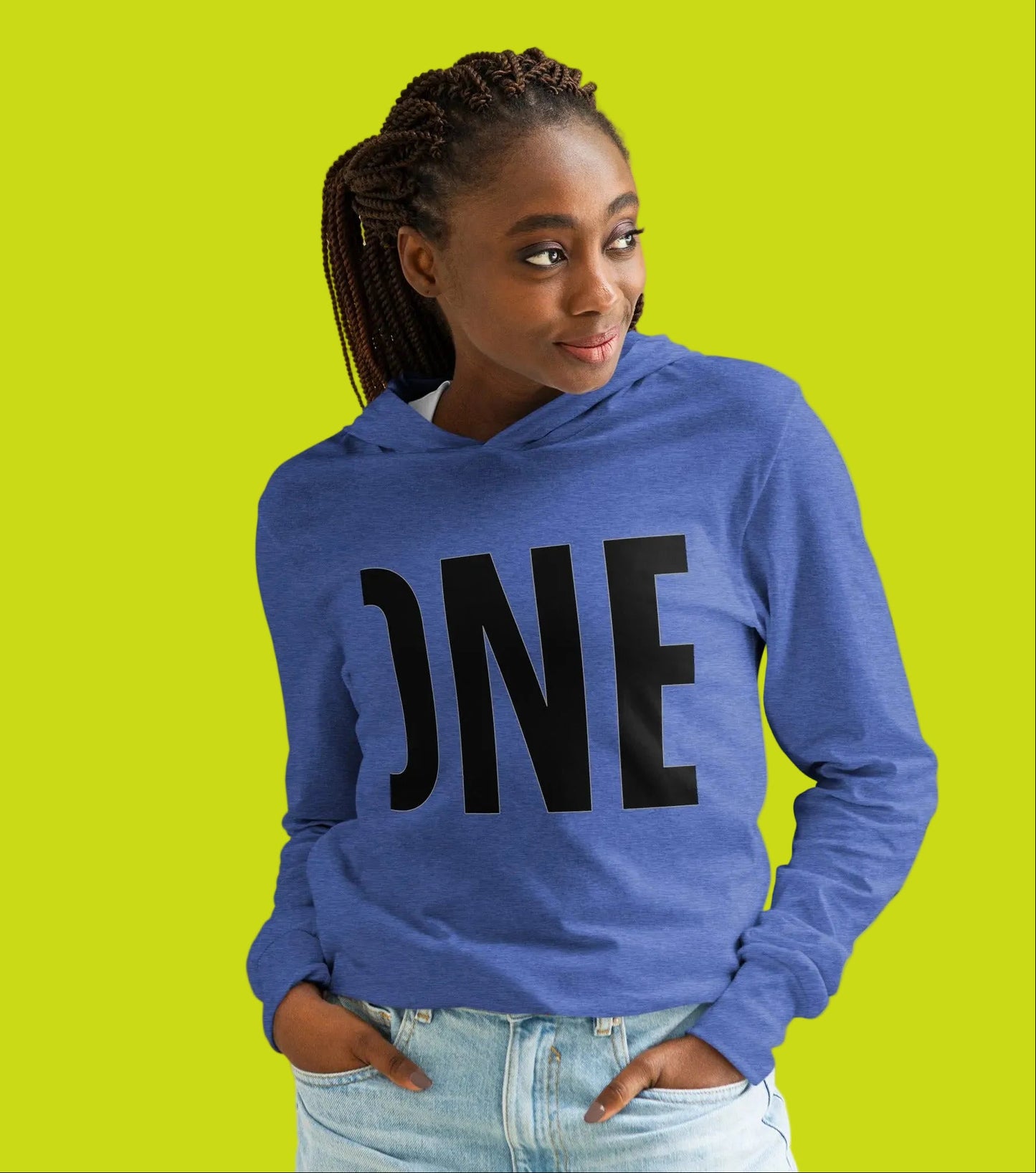 Sudadera unisex ligera color azul vista frontal, www.zhomax.com