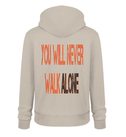 Sudadera unisex You Will Never Walk Alone color arena, vista trasera