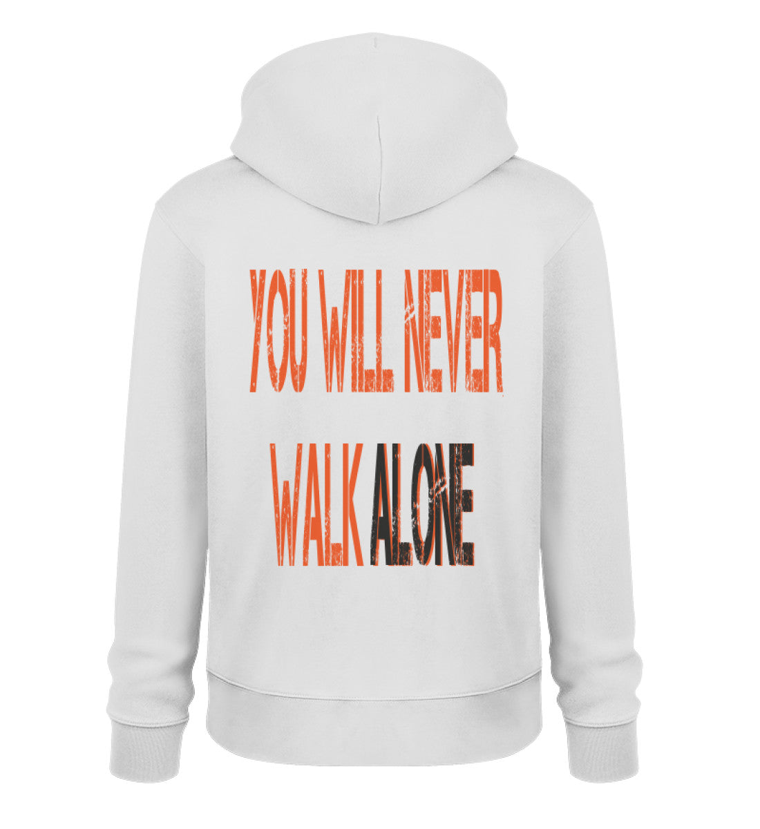 Sudadera unisex You Will Never Walk Alone color gris jaspeado, vista frontal