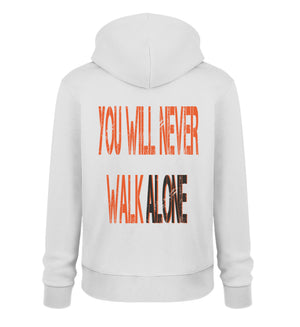 Sudadera unisex You Will Never Walk Alone color gris jaspeado, vista frontal