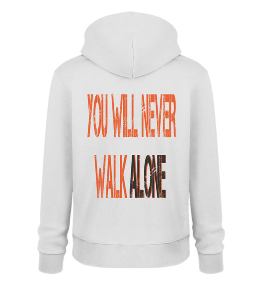 Sudadera unisex You Will Never Walk Alone color gris jaspeado, vista frontal