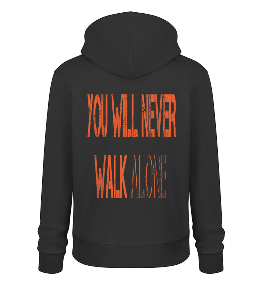 Sudadera unisex You Will Never Walk Alone color negro, vista lateral
