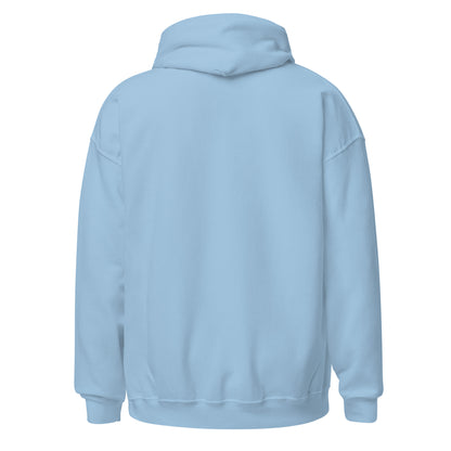 Sudadera Teddy Block unisex ZHOMAX con capucha en color azul claro, vista trasera