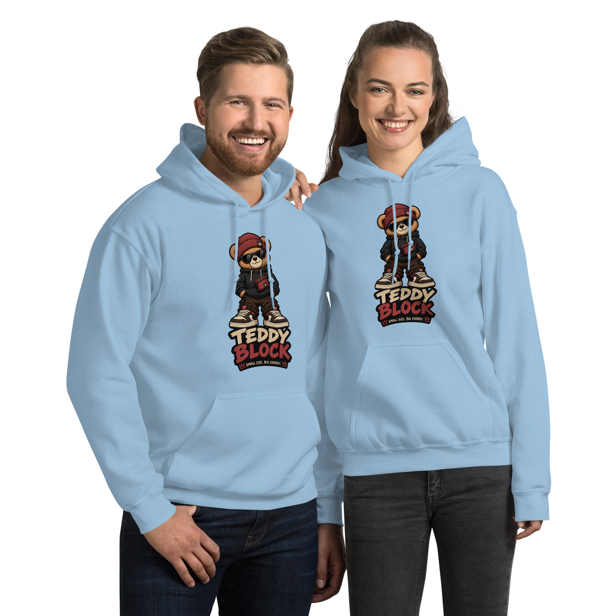 Sudadera Teddy Block unisex ZHOMAX con capucha, detalle de acabado