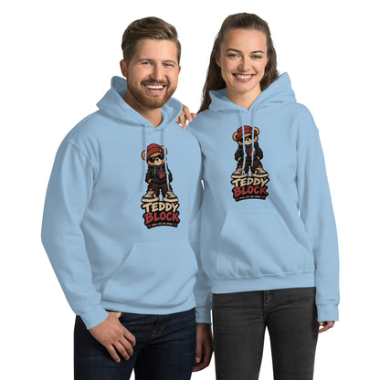 Sudadera Teddy Block unisex ZHOMAX con capucha, detalle de acabado