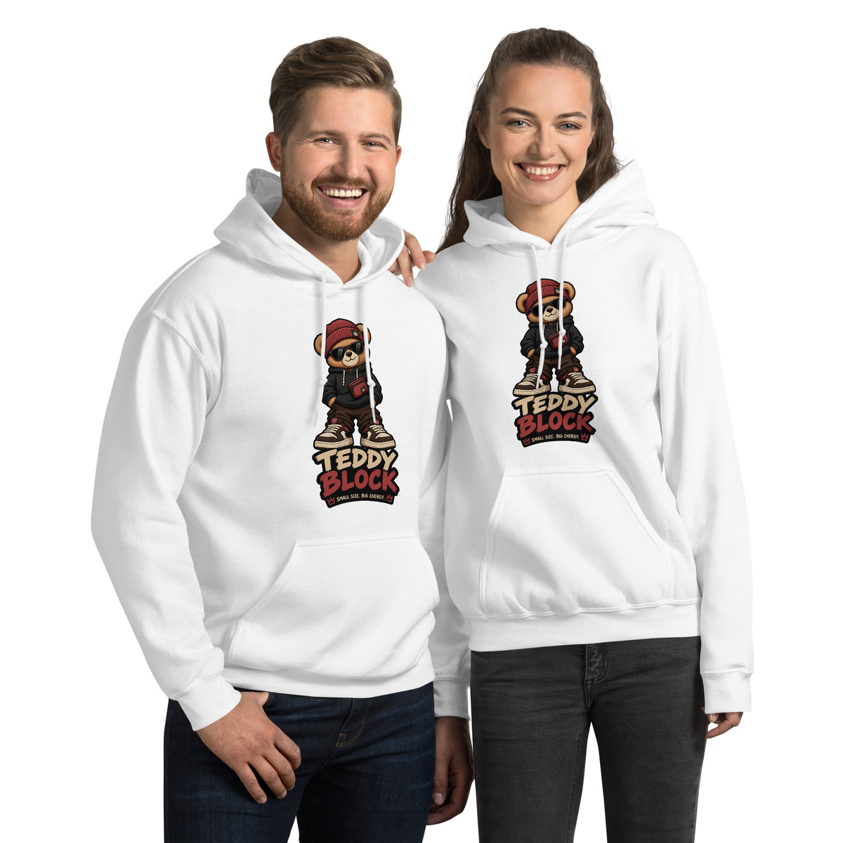 Sudadera Teddy Block unisex ZHOMAX con capucha, detalle de la prenda