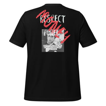 Camiseta Scarface Money Graffiti ZHOMAX, detalle trasero en negro