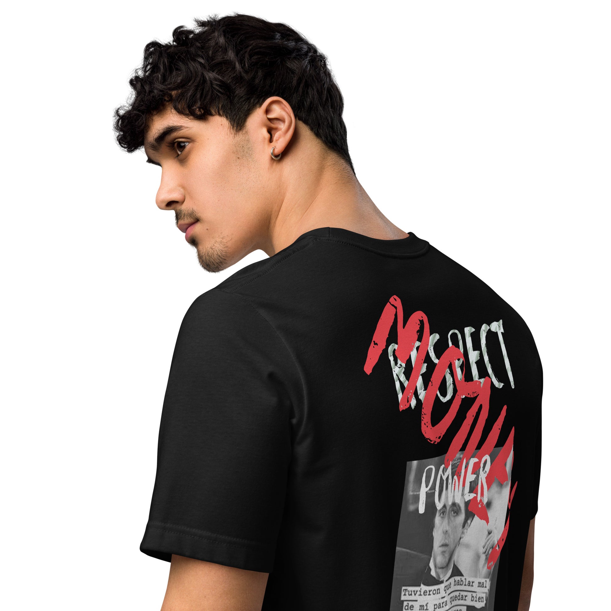 Camiseta Scarface Money Graffiti ZHOMAX, mockup trasero negro