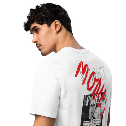 Camiseta Scarface Money Graffiti ZHOMAX, vista trasera blanca