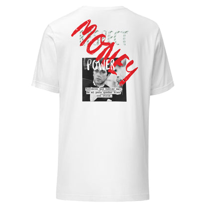 Camiseta Scarface Money Graffiti ZHOMAX, detalle trasero blanco