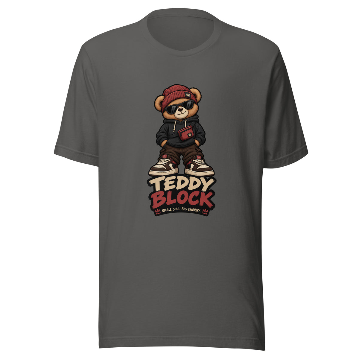 Camiseta Teddy Black unisex ZHOMAX en color asfalto, vista frontal