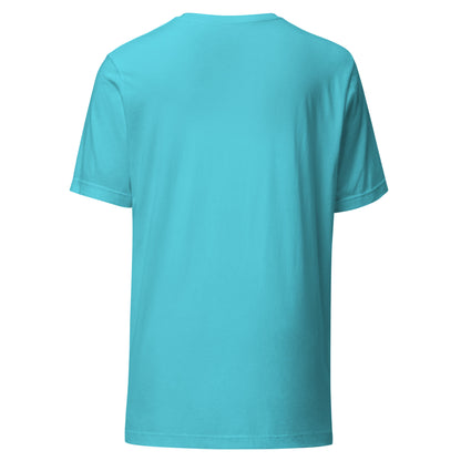 Camiseta Teddy Black unisex ZHOMAX en color turquesa, vista trasera