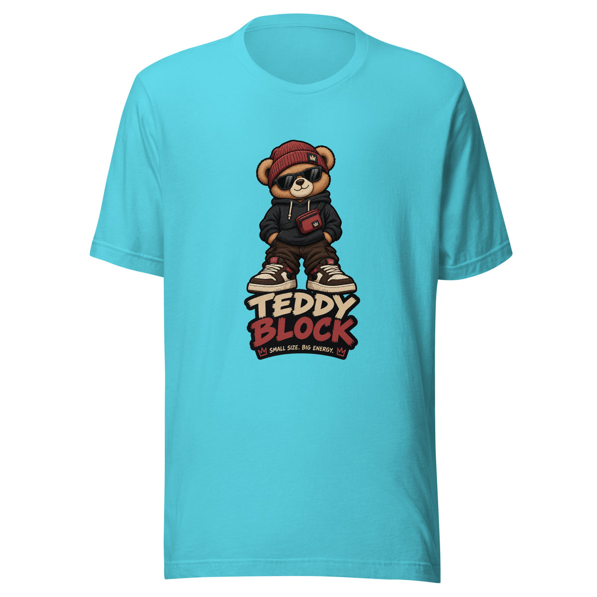 Camiseta Teddy Black unisex ZHOMAX en color turquesa, vista frontal