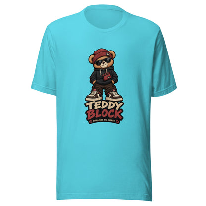 Camiseta Teddy Black unisex ZHOMAX en color turquesa, vista frontal