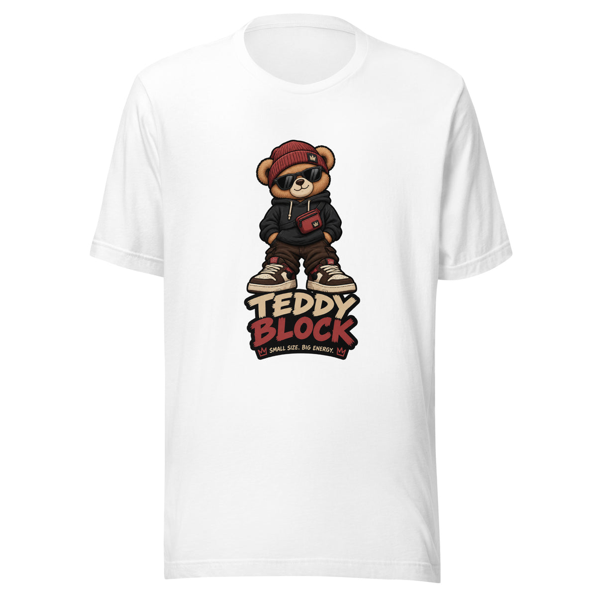 Camiseta Teddy Black unisex ZHOMAX en color blanco, vista frontal